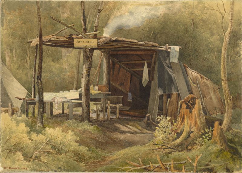 Astor House by Frederick Frank Durand, realism, depicting a sunlit building facade