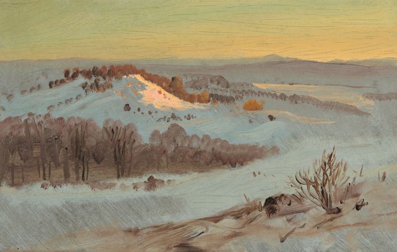 Hudson Valley en invierno, óleo sobre lienzo de Frederic Edwin Church