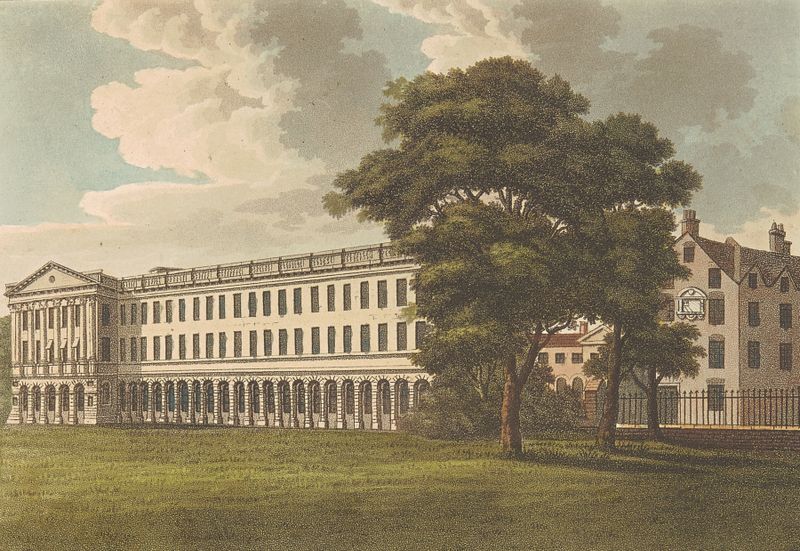 Stone Buildings, Lincoln’s Inn by Samuel Ireland, oil painting depicting a historic stone façade