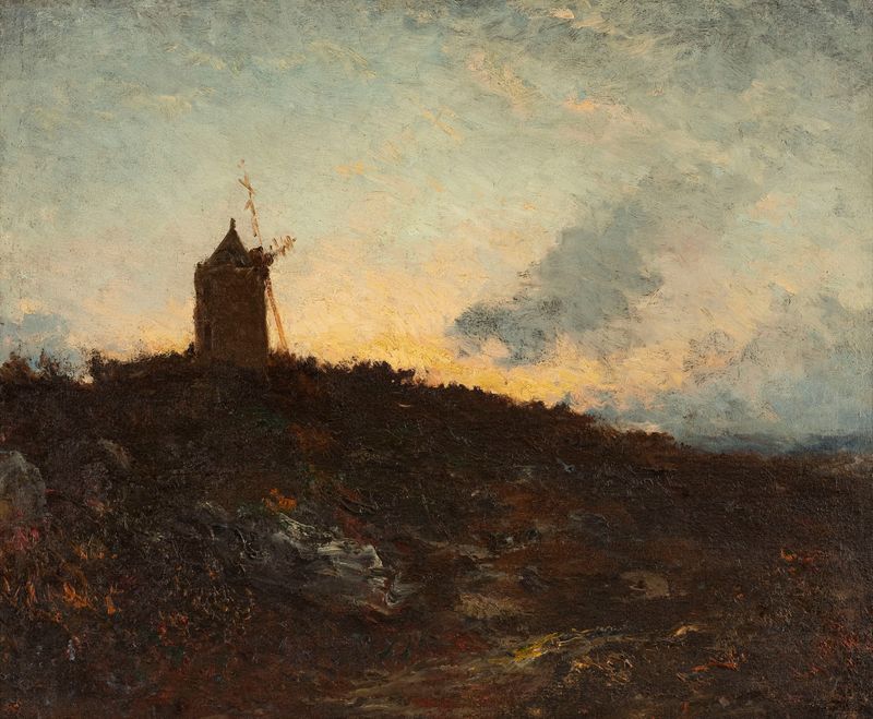 Paisaje con río y follaje, óleo sobre lienzo de Félix Ziem