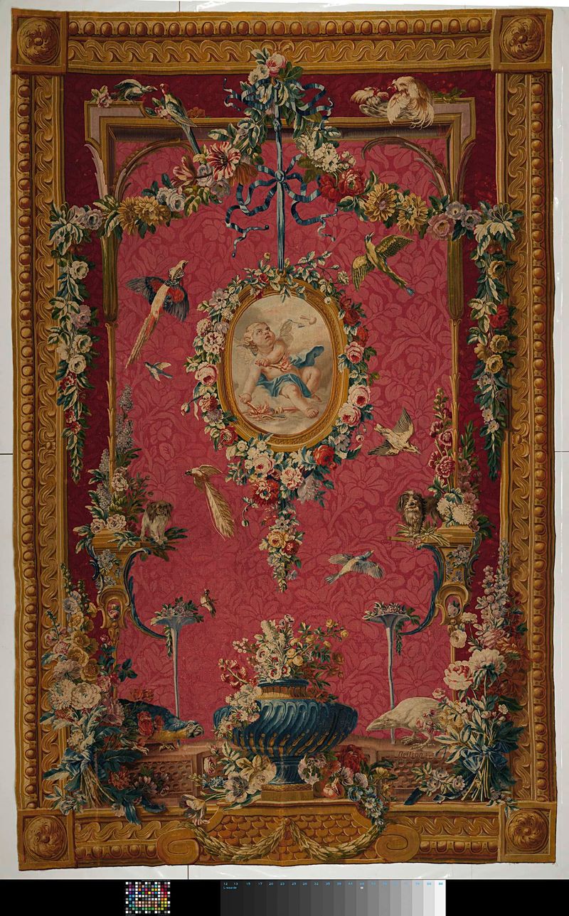 Tapiz Cupido en un medallón de Manufacture Royale des Gobelins