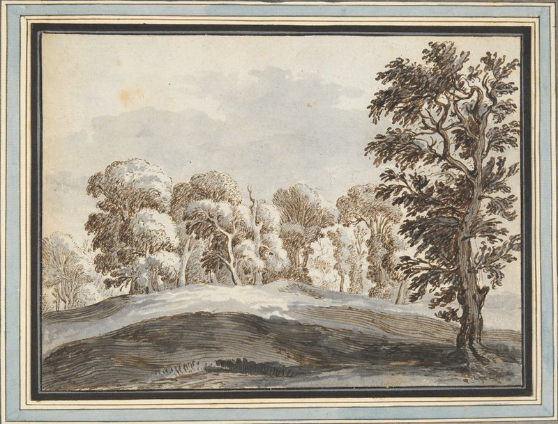 Landscape with trees on hills, oil painting by Circle of Gillis Neyts