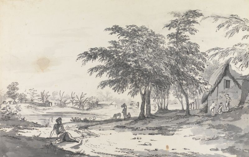 Dibujos Originales para Choix de Vues de L’Inde, tinta sobre papel de William Hodges