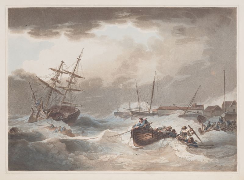 Storm off Margate by Philip James de Loutherbourg, oil on canvas depicting turbulent sea and dark clouds.