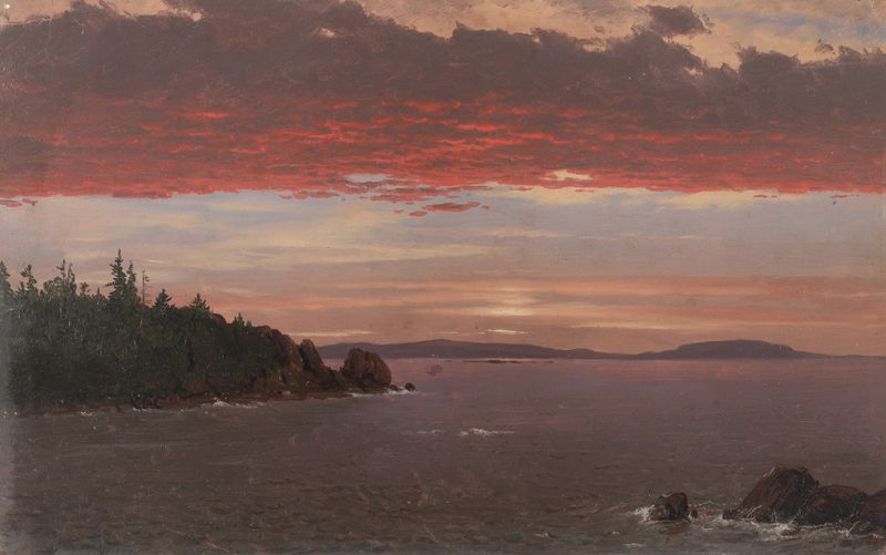Schoodic Peninsula ao amanhecer, óleo sobre tela de Frederic Edwin Church