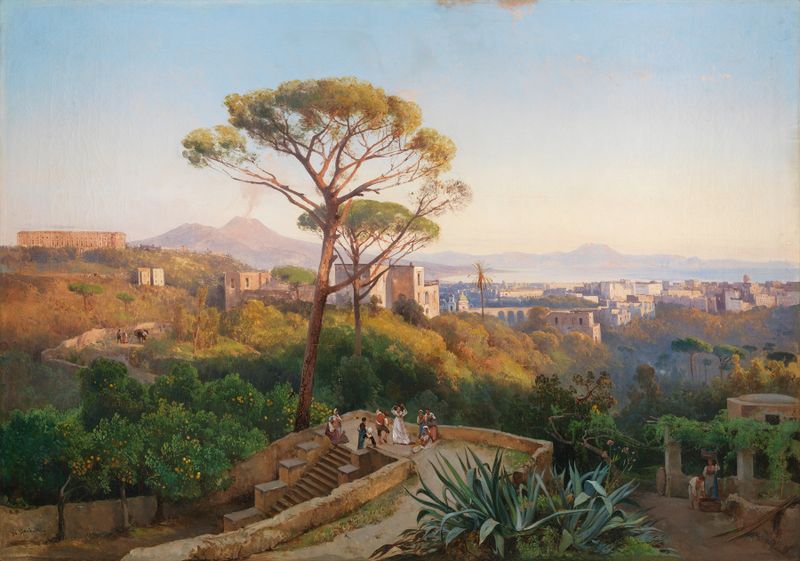 Landscape of Naples with Capodimonte and Mount Vesuvius, oil on canvas by Giacinto Gigante