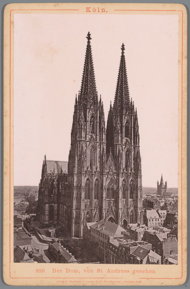 Obra de arte romântica representando a catedral de Dom de Colônia por um artista desconhecido