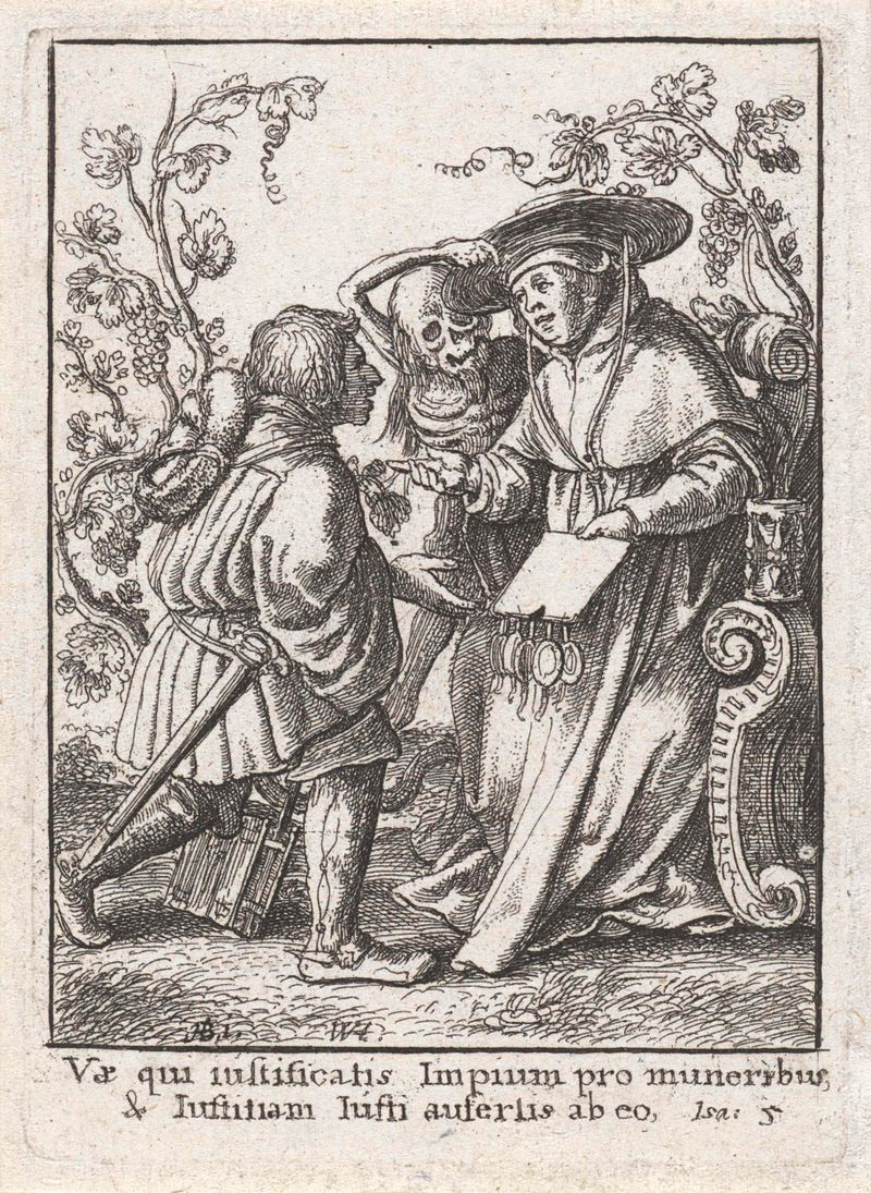 Grabado de Wenceslaus Hollar que representa a un cardenal con ropas ornamentadas