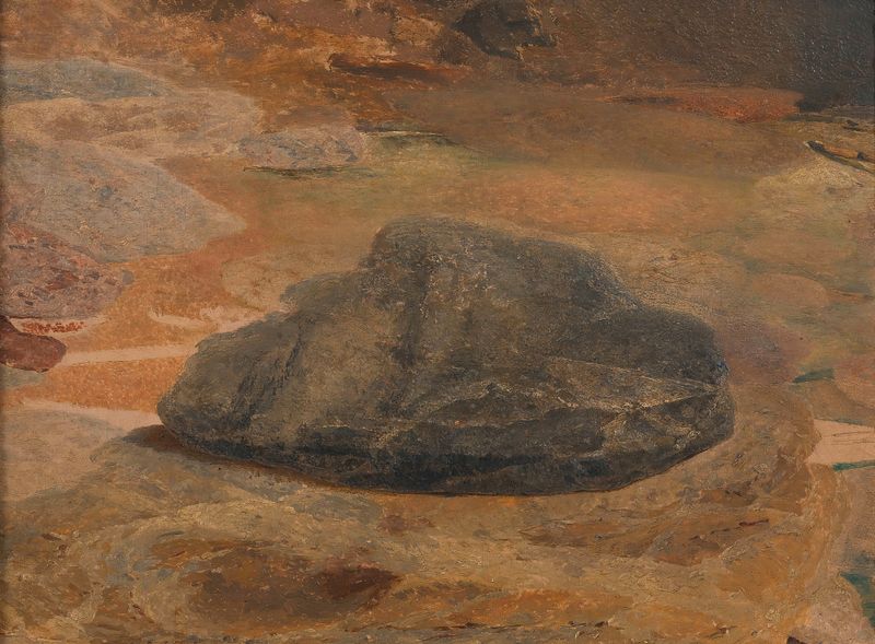 Obra abstracta de Adalbert Stifter, pintura al óleo que representa movimiento y emoción.
