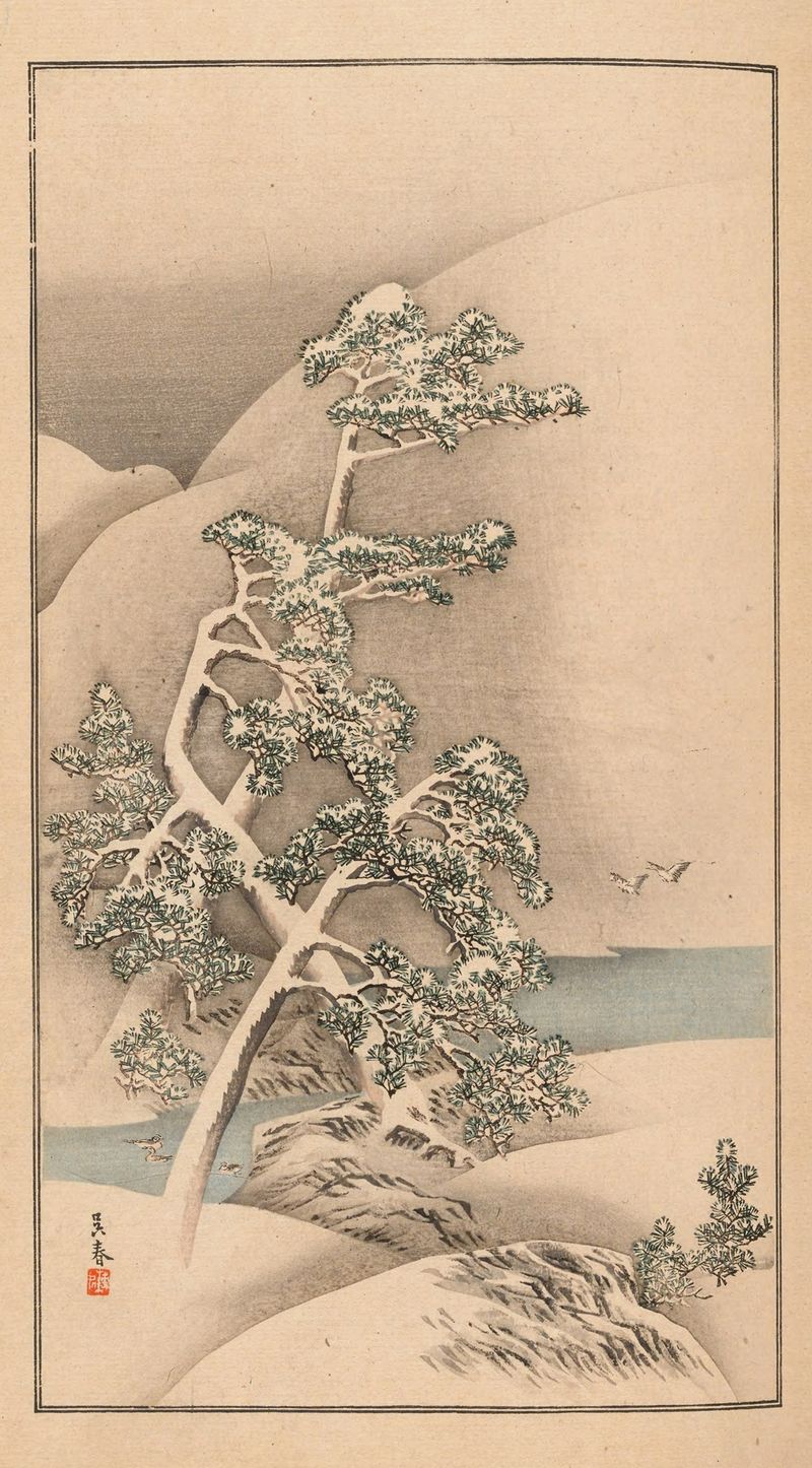 Ukiyo-e by Nanbara Sakujirō, depicting delicate light and sorrow in a figurative scene