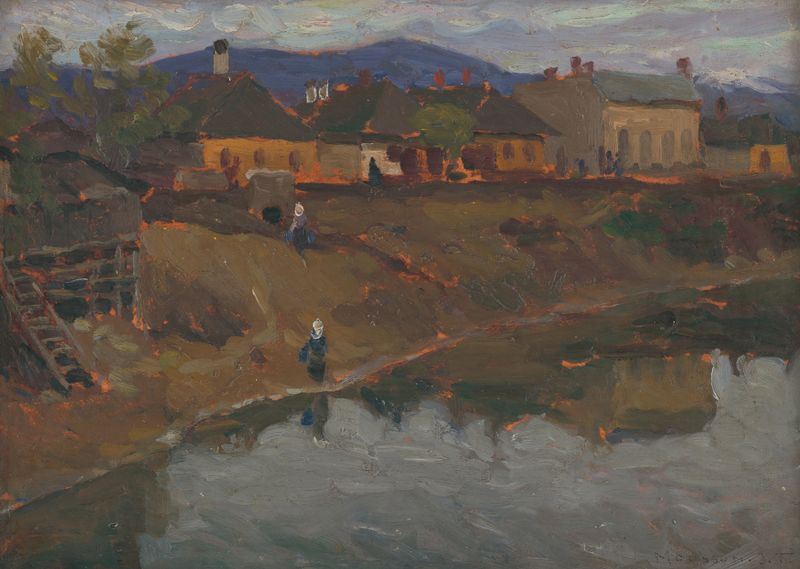 Composición abstracta que representa la decadencia de Jozef Teodor Mousson, óleo
