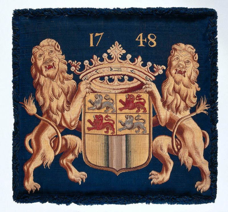 Tapeçaria com o emblema da cidade de Rotterdam de weduwe Alexander Baert en Zonen