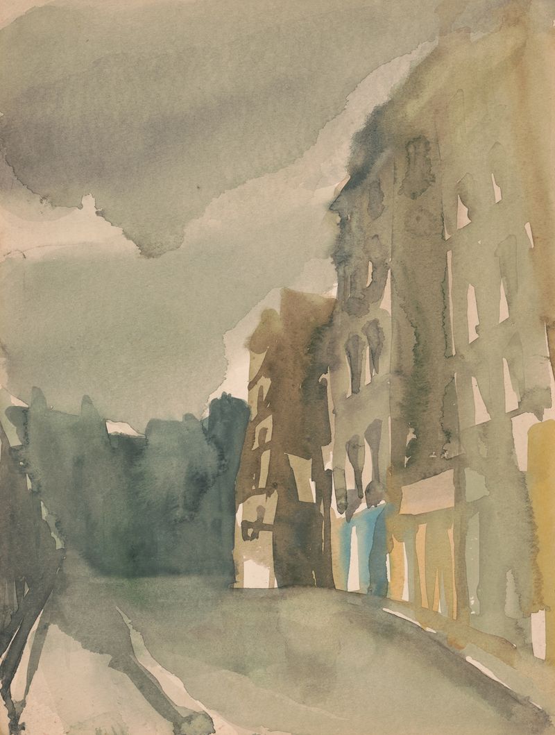 Acuarela de Victor Alfred Lundy que muestra Rue Saint Julien le Pauvre, París.