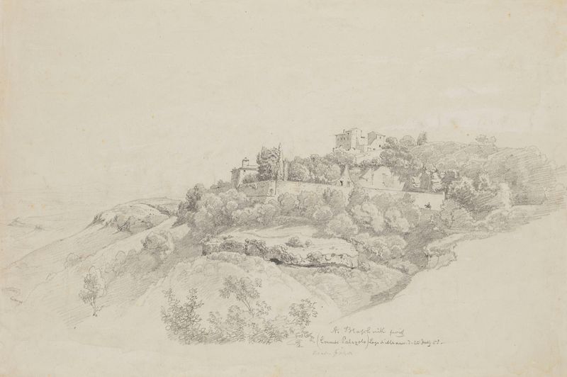 Paisaje del Monasterio de Palazzolo de Arthur Blaschnik, óleo sobre lienzo