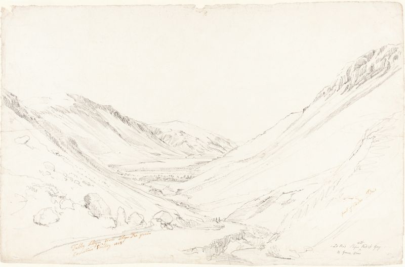 Paisagem de Tally Llyn por Cornelius Varley, pintura a óleo