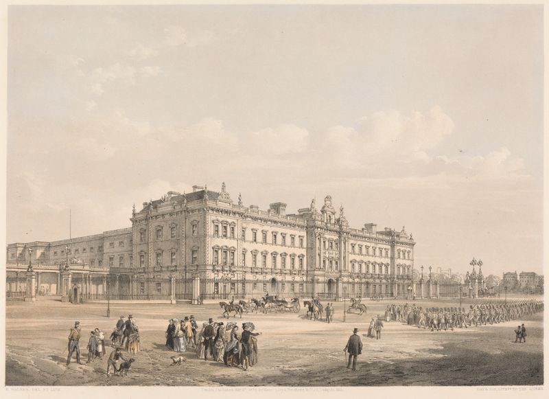 Buckingham Palace de Edmund Walker, pintura a óleo vitoriana