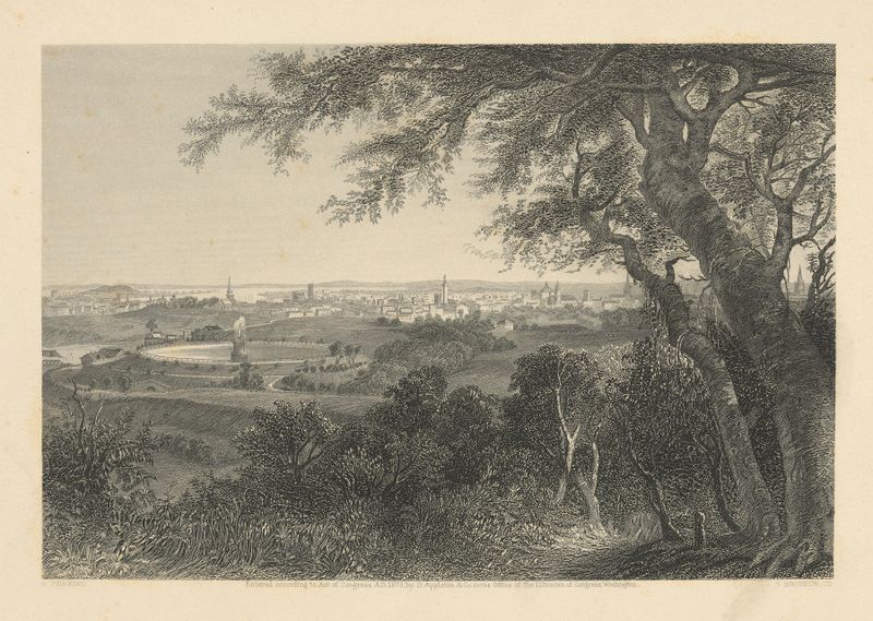 Paisagem de City of Baltimore por Robert Hinshelwood, óleo sobre tela