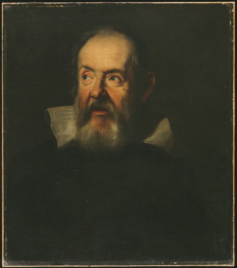 Retrato de Galileo Galilei, óleo sobre lienzo, de un artista no identificado