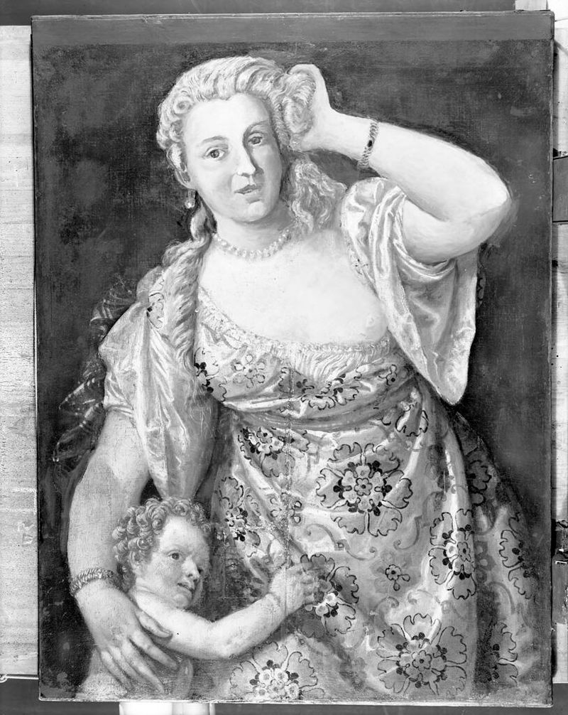 Venus and Cupid, oil on canvas by an unidentified artist