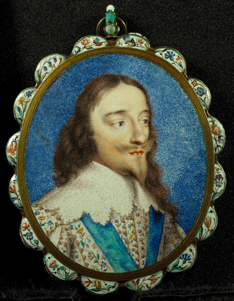 Retrato del rey Carlos I en metal por Henri Toutin