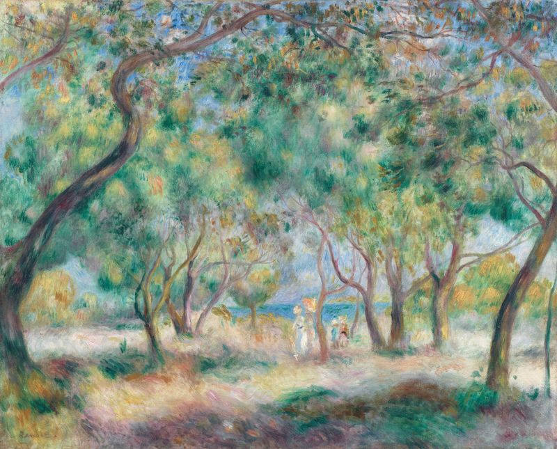La Promenade au bord de la mer de Pierre-Auguste Renoir, pintura a óleo que retrata um casal na praia.