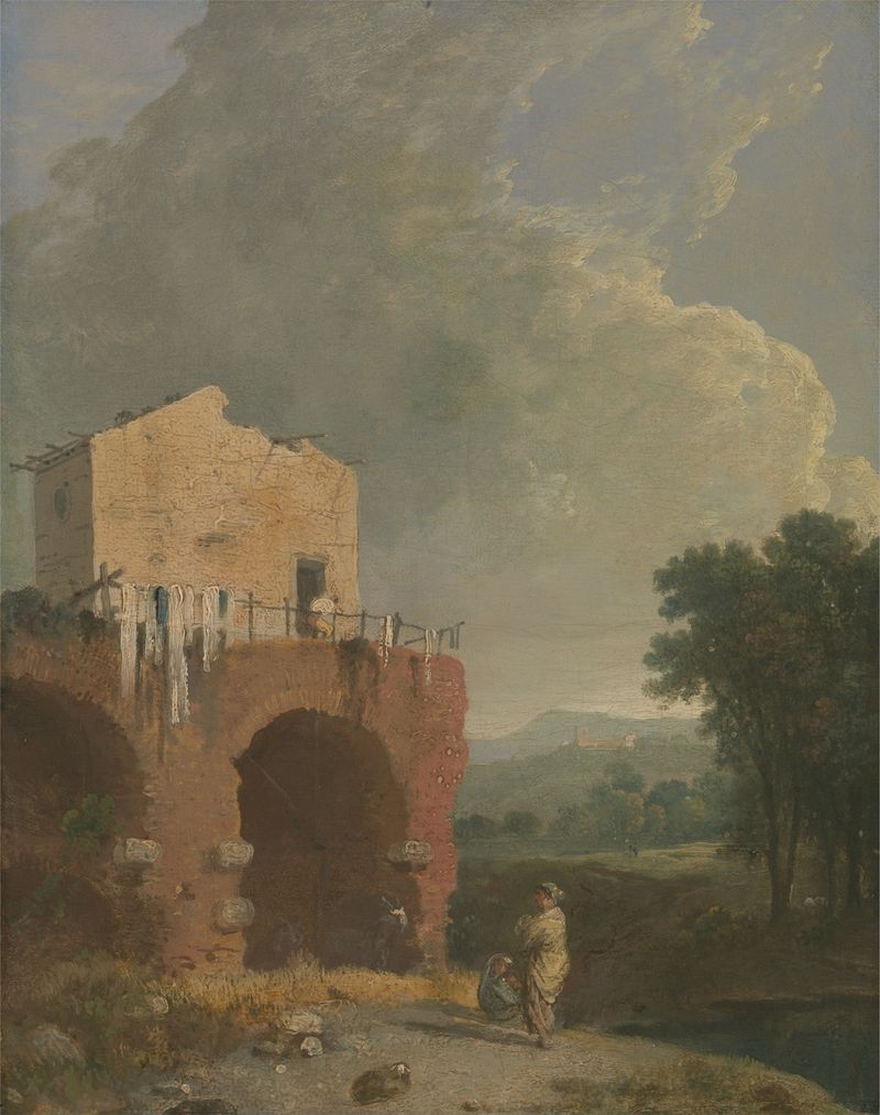 Hadrian’s Villa by Richard Wilson, oil painting depicting ancient ruins and soft light.