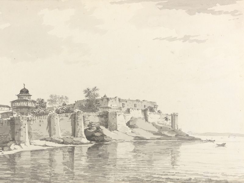 Landscape with hills and foliage, ink on paper by William Hodges