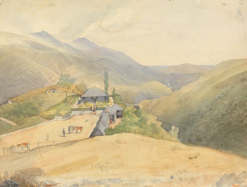 Clifton Mount de Godfrey Thomas Vigne, óleo sobre tela representando colinas e luz.