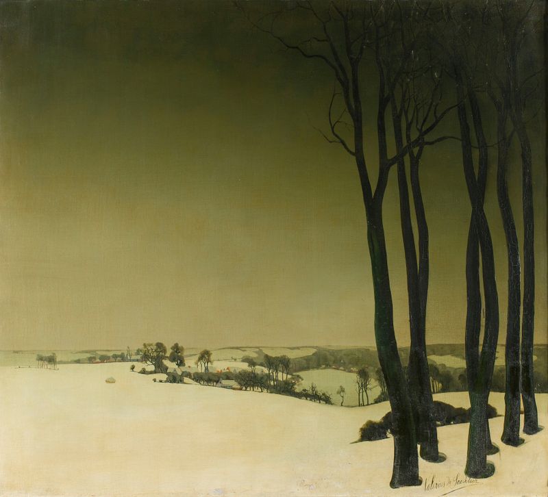 Expressionism landscape of towering trees by Valerius De Saedeleer