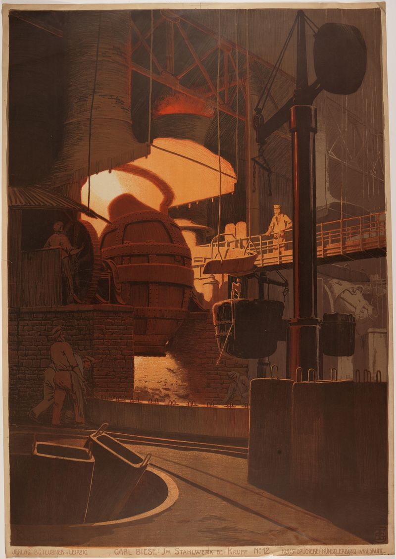 Paisagem industrial em aço e sombra de Karl Biese, meio desconhecido
