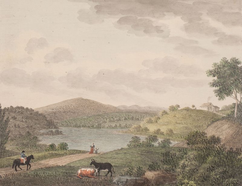 Landscape view of Møn by Søren L. Lange, oil on canvas