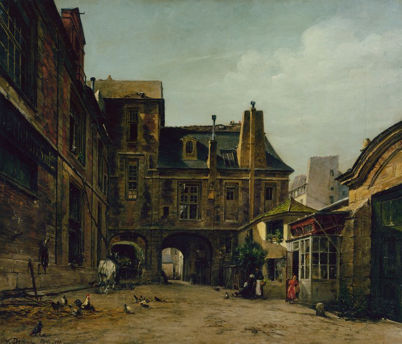 L’hôtel de La Vieuville by Paul-Joseph-Victor Dargaud, oil on canvas depicting a Parisian hotel.