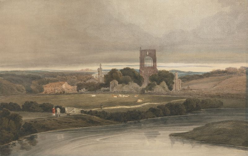 Kirkstall Abbey ruins in Yorkshire, oil on canvas by Amelia Long
