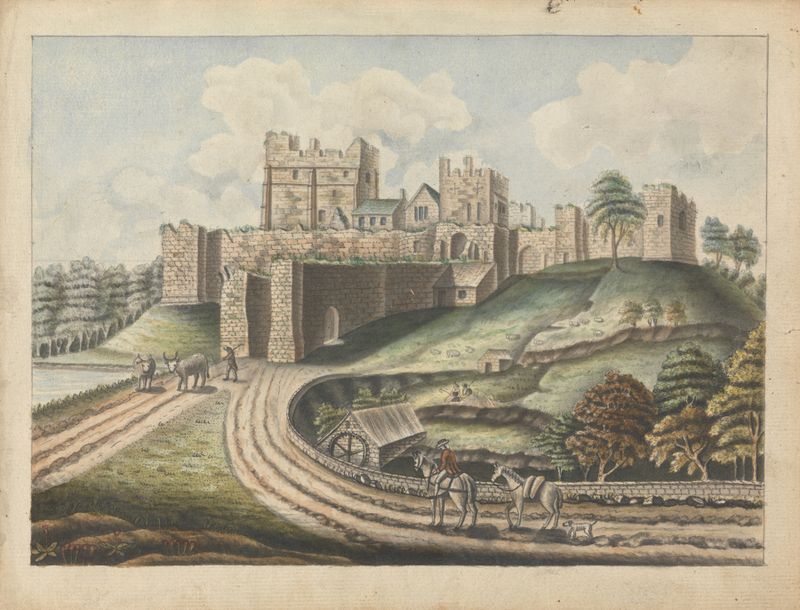 Prudhoe Castle, Northumberland, aquarela sobre papel de William Beilby