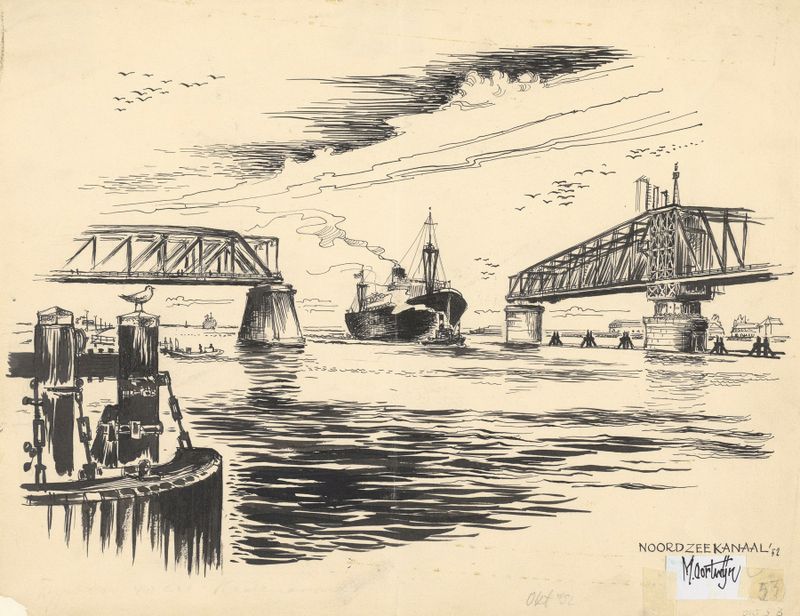 De Hembrug over het Noordzeekanaal de Maarten Oortwijn, modernismo, estructura de acero