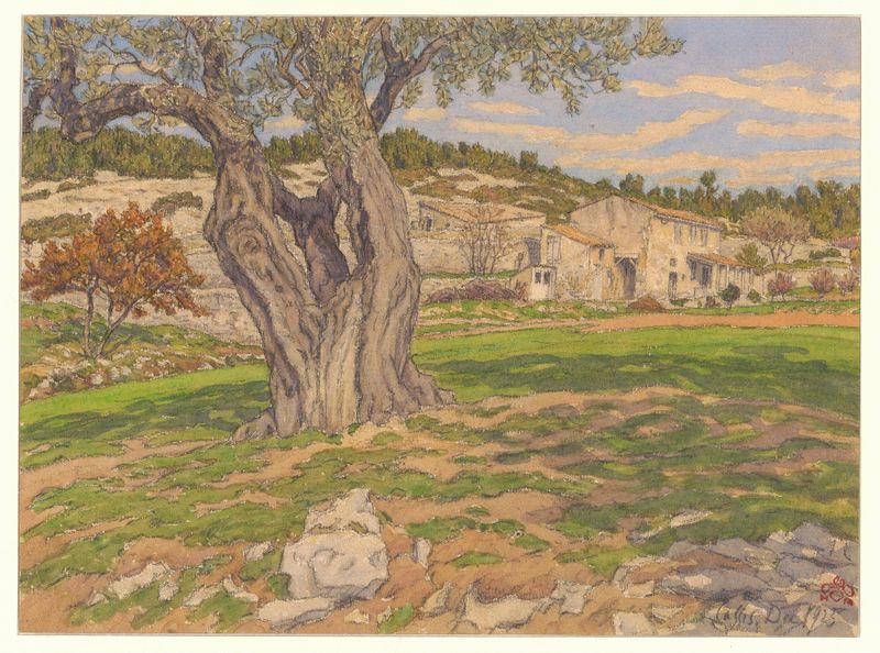 Cassis de Henri Rivière, Post-Impresionismo, paisaje con colinas y suave horizonte
