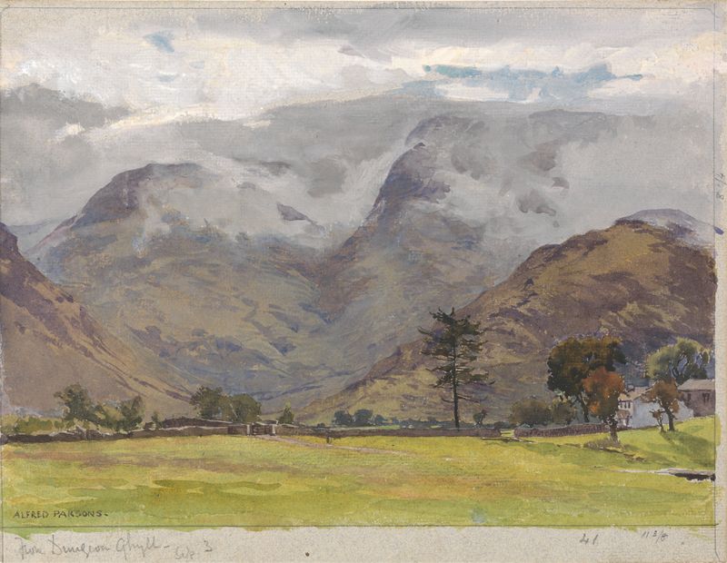 Landscape with a gentle river and lush greenery by Alfred Parsons, oil painting