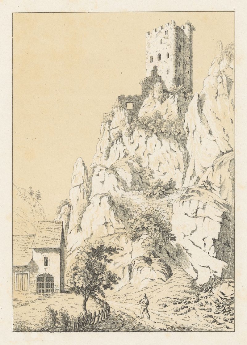 Thierstein de Johann Friedrich Wagner, pintura al óleo que representa un paisaje forestal exuberante.