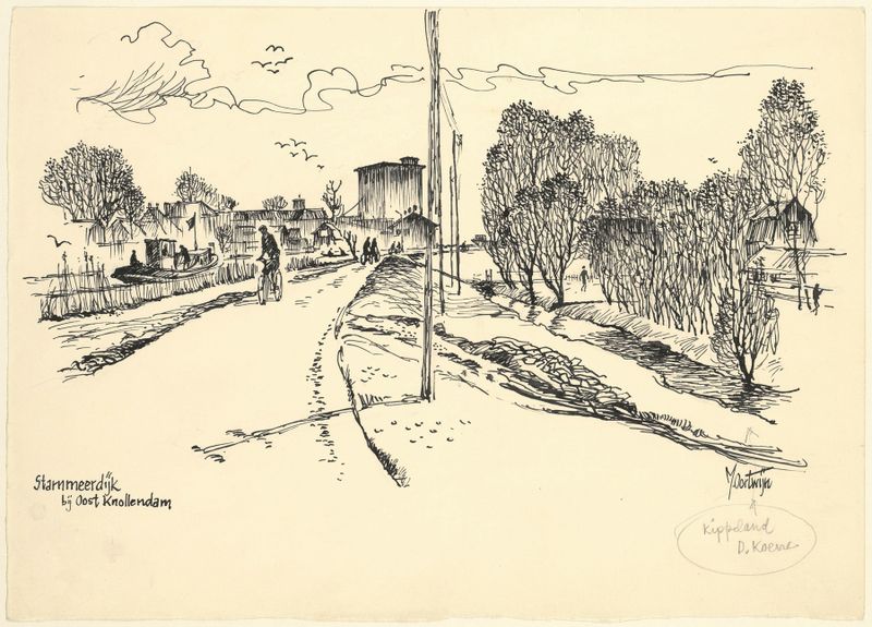 Paisagem de Gezicht op de Starnmeerdijk bij Oostknollendam de Maarten Oortwijn, pintura a óleo