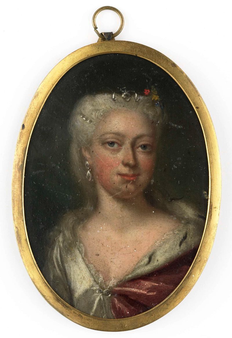 Retrato de Anna van Hannover de Philip van Dijk, medio de madreperla