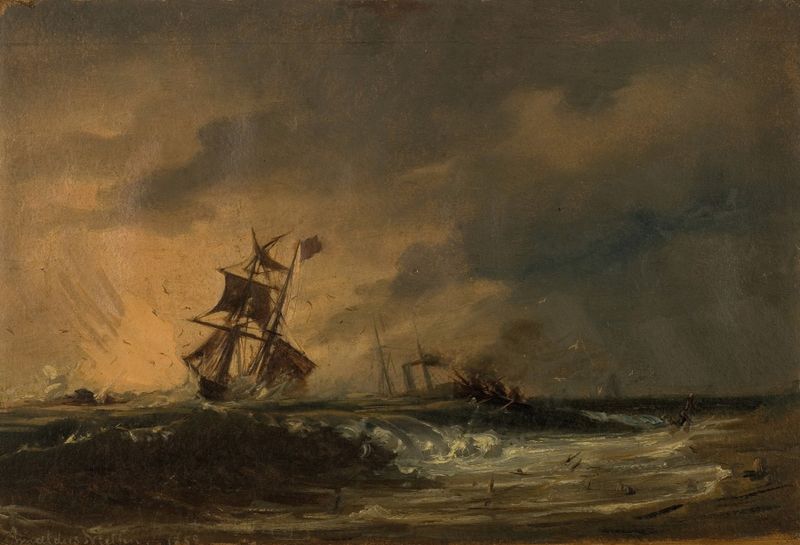 Pintura abstrata a óleo de Amaldus Nielsen com cores vibrantes e profundidade emocional.
