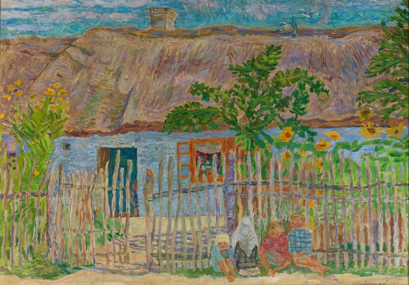 Cottage in a serene landscape, Post-Impressionism by Zygmunt Waliszewski