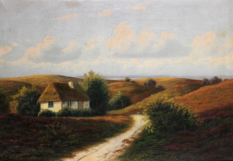 Summer Landscape by Iosif Evstafevich Krachkovsky, oil on canvas depicting hills and sunlight.
