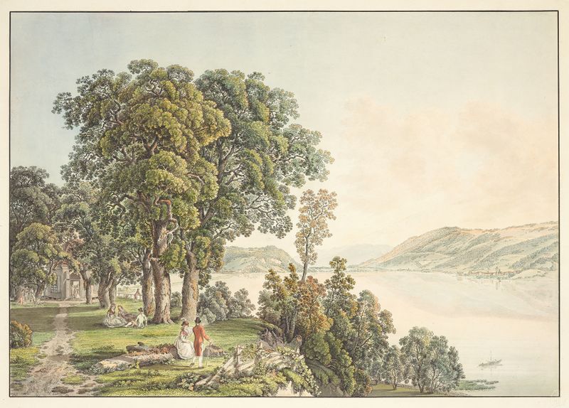 Landscape of Lake Bienne by Gabriel Lory the older, medium unknown