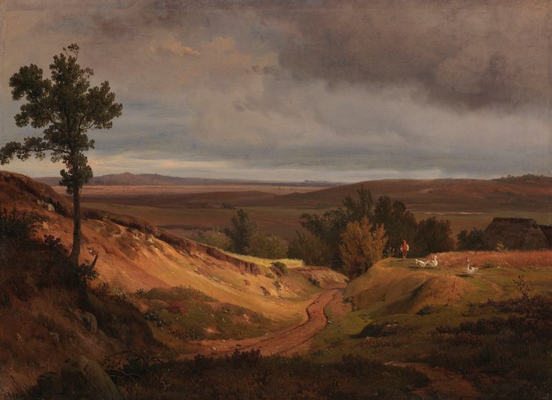 Landscape in Jutland, Denmark by Louis Gurlitt, oil on canvas