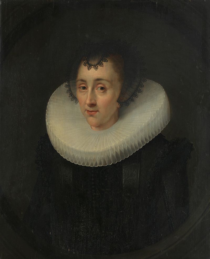 Portrait of Hortensia del Prado by Salomon Mesdach, oil on panel, featuring a woman with a piercing gaze.
