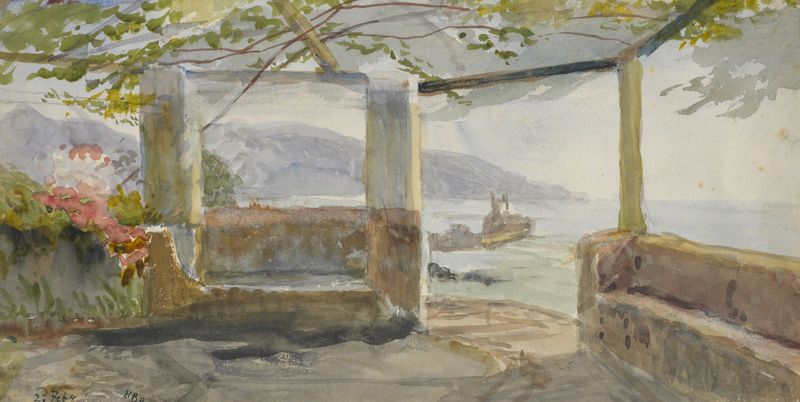 Escena marina que muestra suaves olas y reflejos de luz de Hercules Brabazon Brabazon, pintura al óleo