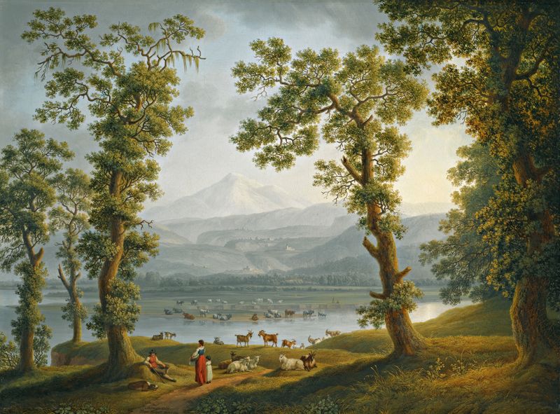 A View Across The Volturno River Towards Alife, oil on canvas by Jacob Philipp Hackert
