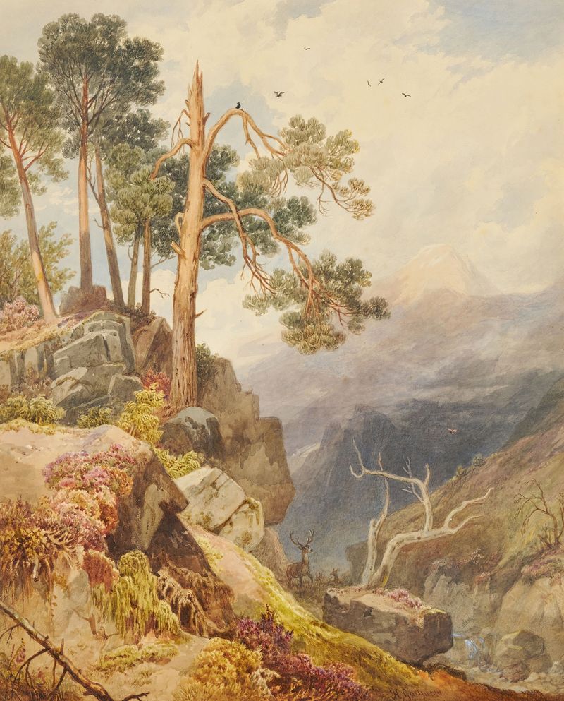 Paisagem de Killiecrankie Pass de Henry Gastineau, pintura a óleo