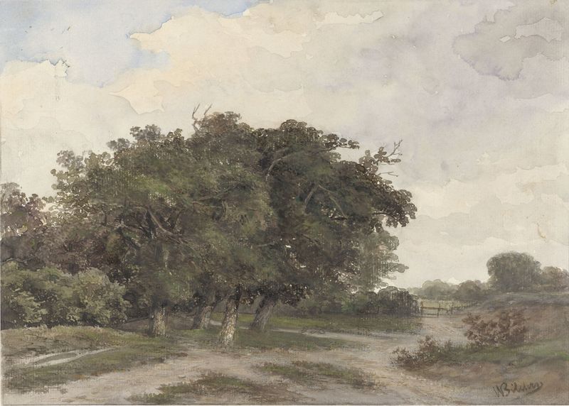 Landscape with trees, oil painting by Johannes Warnardus Bilders